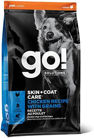 12 pd GO! Solutions Skin + Coat Care - Dry Dog Food - with Grains for All Life Stages - Complete + Balanced Nutrition for Dogs