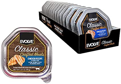 Evolve Classic Crafted Meals Cat Food - Pack of 15, 3.5 oz Cans - Premium Wet Food - No Corn, No Wheat, No Soy (Payment Plan-No Credit Check-No Interest Rate) 