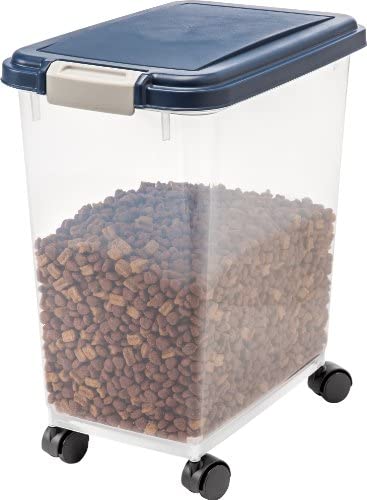IRIS USA 10Lbs - 50Lbs WeatherPro Airtight Pet Food Storage Container for Dog Cat Bird and Other Pet Food Storage Bin, Keep Fresh, Translucent Body, Easy Mobility, BPA Free  (Payment Plan-No Credit Check-No Interest Rate)