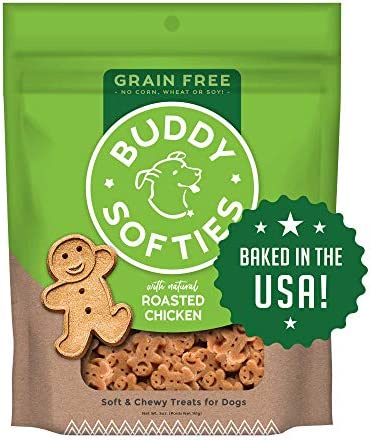 5 ounce Buddy Biscuits Grain Free Dog Treats, Made in the USA Only, Healthy Ingredients No Wheat Corn or Soy
