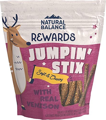 4 ounce Natural Balance Limited Ingredient Jumpin' Stix Adult Grain-Free Dog Treats, Protein Options Include Venison, Chicken or Duck