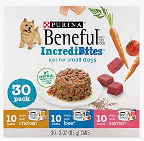 3 ounce (pack of 30) Purina Beneful IncrediBites Adult Wet Dog Food Variety Pack 