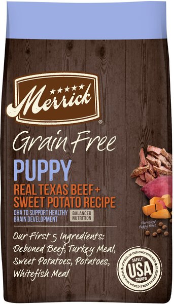 22 pd Merrick Grain-Free Real Texas Beef + Sweet Potato Puppy Food By Merrick (Payment Plan-No Credit Check-No Interest Rate) 