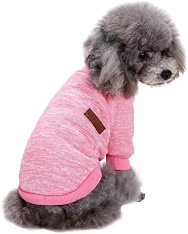 Jecikelon Pet Dog Clothes Dog Sweater Soft Thickening Warm Pup Dogs Shirt Winter Puppy Sweater for Dogs (X-Large, Pink)