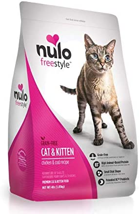 4 pd Nulo Freestyle Cat & Kitten Food, Premium Grain-Free Dry Small Bite Kibble Cat Food, High Animal-Based Protein with BC30 Probiotic for Digestive Health Support