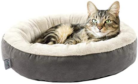 Love's cabin Round Donut Cat and Dog Cushion Bed, 20in Pet Bed for Cats or Small Dogs, Anti-Slip & Water-Resistant Bottom, Super Soft Durable Fabric Pet beds, Washable Luxury Cat & Dog Bed Gray (Payment Plan-No Credit Check-No Interest Rate) 
