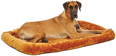 48L-Inch Cinnamon Dog Bed or Cat Bed w/ Comfortable Bolster | Ideal for Extra Large Dog Breeds & Fits a 48-Inch Dog Crate | Easy Maintenance Machine Wash & Dry | 1-Year Warranty