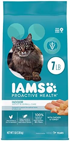 7 pd Chicken & Turkey Iams Proactive Health Adult Indoor Weight & Hairball Control Dry Cat Food Amazon's Choice for