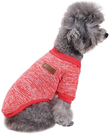 Jecikelon Pet Dog Clothes Dog Sweater Soft Thickening Warm Pup Dogs Shirt Winter Puppy Sweater for Dogs (X-Large, Pink)