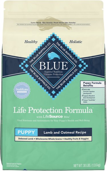 30 pd Blue Buffalo Life Protection Formula Puppy Lamb & Oatmeal Recipe Dry Dog Food By Blue Buffalo
