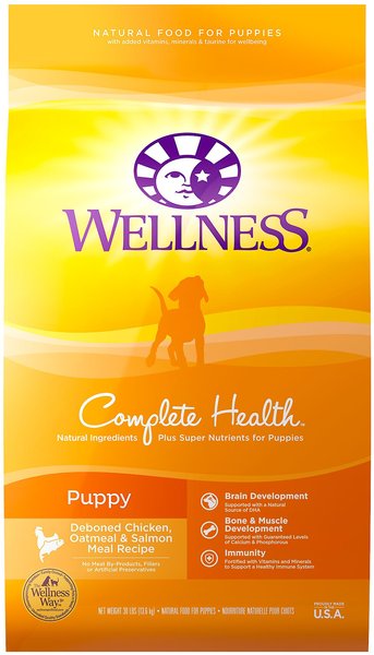 30 pd Wellness Complete Health Puppy Deboned Chicken, Oatmeal & Salmon Meal Recipe Dry Dog Food (Payment Plan-No Credit Check-No Interest Rate) 