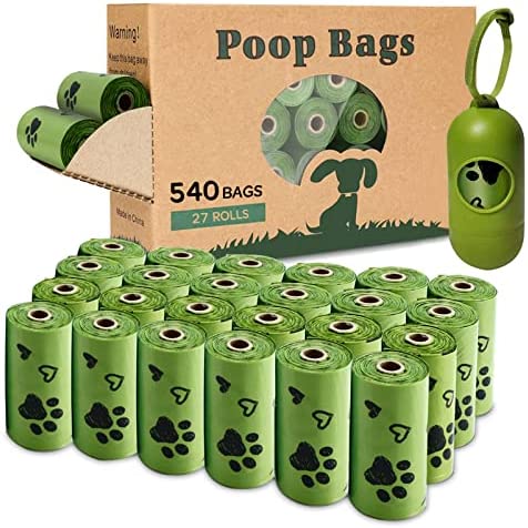 Yingdelai Biodegradable Dog Poop Bag 540 Counts - Dog Waste Bags with Dispenser, Large Pet Waste Bags for Doggy (Scented)