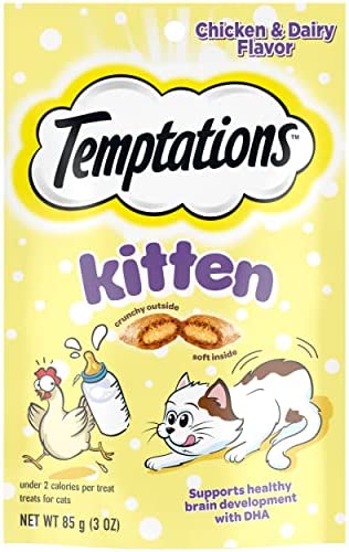 3 ounce (12) Temptations Kitten Treats, Variety Pack Cat Treats, Salmon & Dairy and Chicken & Dairy (Payment Plan-No Credit Check-No Interest Rate) 