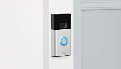 Rechargeable Battery Operated Ring Video Doorbell - 1080p HD video, improved motion detection, easy installation – Satin Nickel